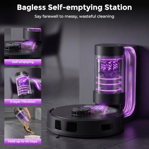 Image of Robot Vacuum and Mop Combo, Robot Vacuum Cleaner with Bagless Self Emptying Station, 18000Pa Suction, LiDAR Navigation, ideal for Pet Hair, Carpet & Hard Floor, Compatible with App /Alexa /Voice Control