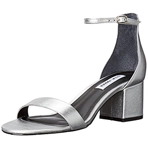 Steve Madden Women's Irenee Heeled Sandal, Dusty Silver, 10