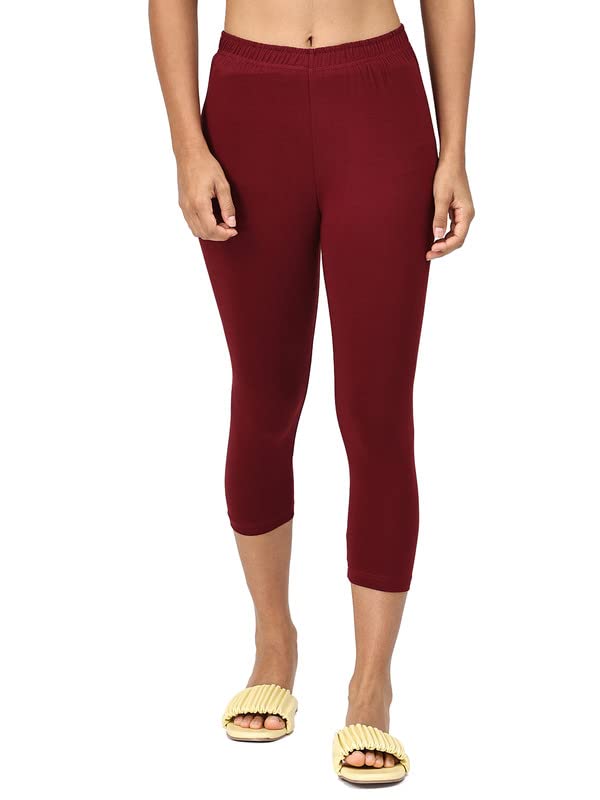 Image of Robinbosky Premium Stretchable Cotton Capri Legging for Women | Suitable for Formal wear & Casual wear | High-End Elastic Makes. The Leggings Squat Proof and Durable for Travel, Yoga, & Workout.