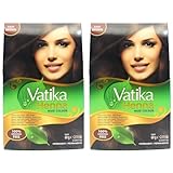 Dabur Vatika Henna Hair Colour, Dark Brown 100% Ammonia Free, 6 x 10g Sachet's - 60g (Pack of 2)