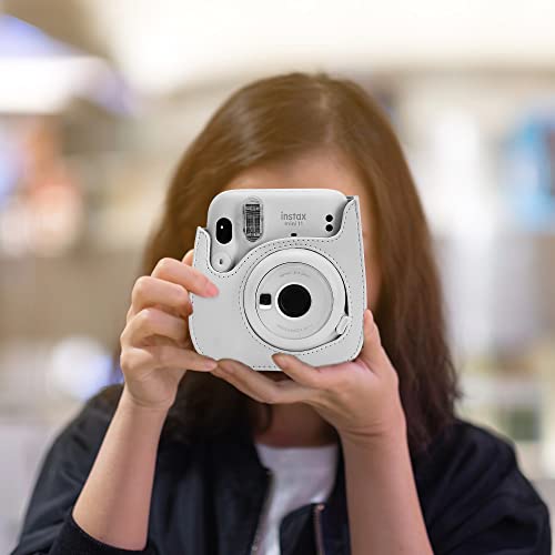 Camera Case Compatible With Fujifilm Instax Mini 11/ 9/ 8/ 8+ Instant Camera With Adjustable Strap And Pocket (White) #TOP6
