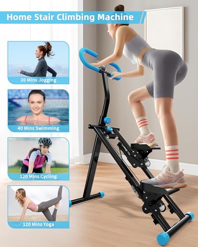 Image of Stair Stepper for Home, Vertical Climber Workout Machine with Handlebar for Full Body Exercise Stair Climber Machine with Stable Frame & 3 Adjustable Height