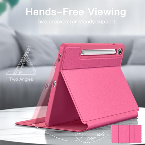 Image of JETech Cover Case for Samsung Galaxy Tab S10 Lite / S10 FE / S9 FE 10.9-Inch with S Pen Holder, Slim Folio Stand Protective Tablet Cover, Multi-Angle Viewing (Pink)