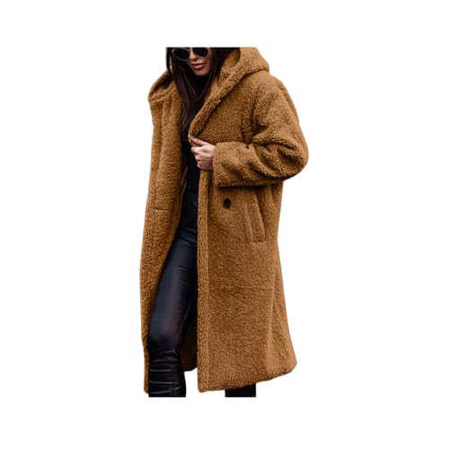 Womens Winter Fuzzy Fleece Hooded Coat, Oversized Teddy...