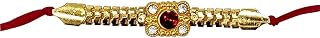 1 Red & 4 Crystal Stone Rakhi Thread, Rakhi for Brother, Sister, Bhabhi, Bhaiya, Raksha Bandha Gift for Your Brother, Assorted Color