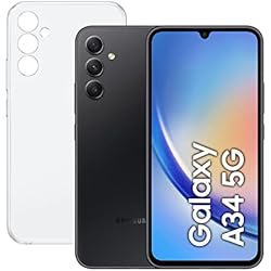 SAMSUNG Galaxy A34 5G (256GB, 8 GB de RAM) + Funda - Smartphone Android Color Negro, Pantalla Super AMOLED de 6,6 Pulgadas, Batería de 5000 mAh. Exclusivo Amazon (Versión española)