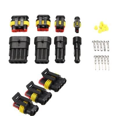 Amliber 708Pcs 43 Kits Waterproof Automotive Electrical Connector Terminals 1/2/3/4/5/6 Male&Female Pin Automotive Wire Connectors Kit For Car Motorcycle Marine 22-16 Awg #TOP6
