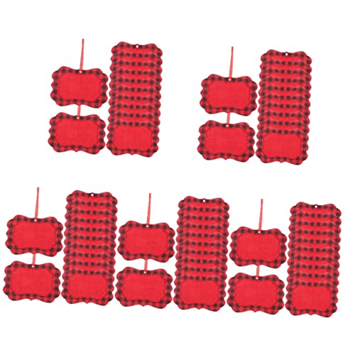 Aboofan 60 Pcs Christmas Photo Frame Picture Locket Christmas Decor Photo Gift Christmas Plaid Decoration Christmas Photo Ornaments Check Felt Photo Frame Christmas Tree Pendant Self Made #TOP20