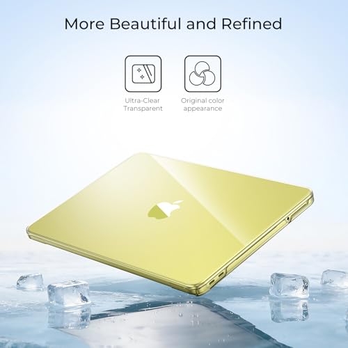 Image of EooCoo Compatible with Apple 2026 MacBook Neo Case 13 inch Mac Laptop A3404 with A18 Pro Chip & 13 inch Liquid Retina Display, Transparent Hard Shell, Plastic Snap-on Cover Smooth Skin - Crystal Citrus