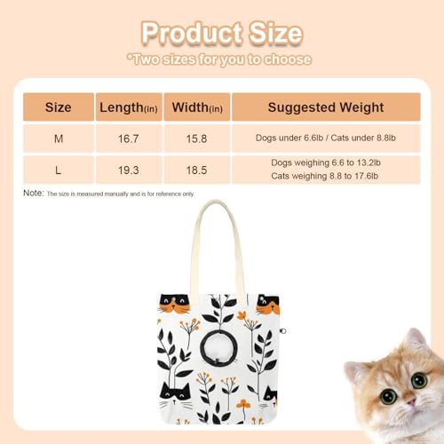 Sac de transport mains libres pour chat avec motif fleur