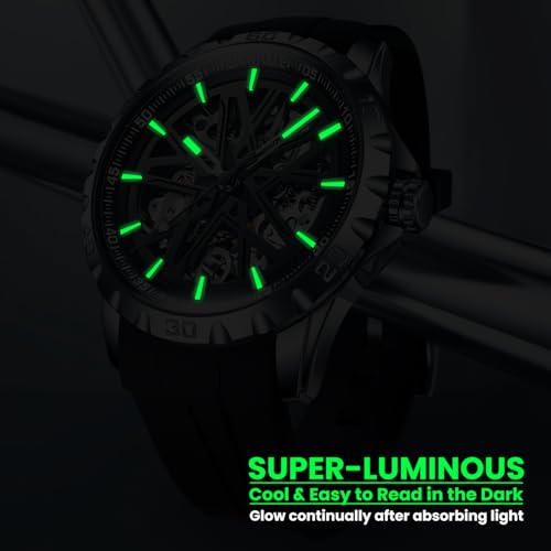 Image of WeCool Fairwhale Automatic Mechanical Watch for Men Luxury Skeleton Analog Men's Watch 50M Waterproof Luminous Unique Cool Wrist Watchs | Best Gift for Males