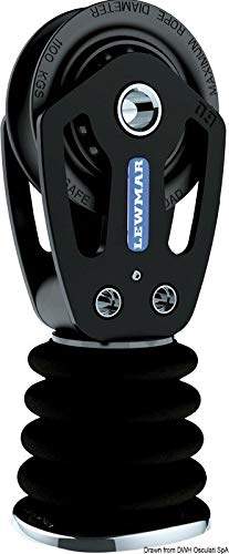 Poulie simple Lewmar HTX 72 stand-up en aluminium anodisé noir