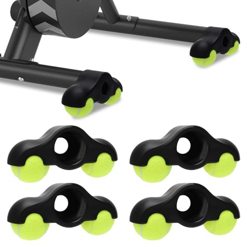 LUPATDY 4 Stück Rocker Plate Feet, Indoor Cycling Snap Rocker Feet Adapter mit 8 Tennisbällen, Radsport-Schnappfüße Adapter, Indoor Cycling Tennisbälle Fußadapter für Wahoo Kickr Core Rollentrainer