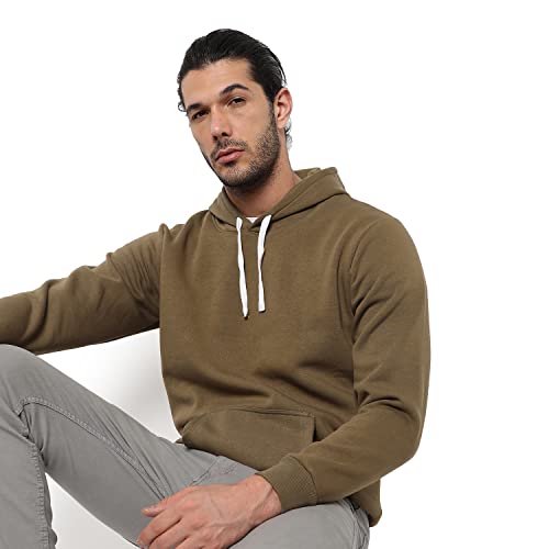 Image of Campus Sutra Men's Cotton Hooded Neck Sweatshirt