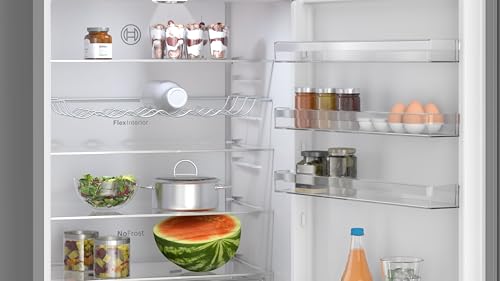 Bosch KGN49OCAF, Serie 4, XXL Kühl-Gefrier-Kombination Freistehend, 203 x 70 cm, 311 L Kühlen & 129 L Gefrieren, Green Collection, Total No Frost, Extra leise, VtaFresh XXL, Perfect Fit, Anthrazit