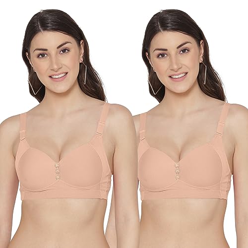 Image of Tweens Lite Wite - Minimiser Medium Padded Cotton Lycra Bra (Plus Size) - Triple Hook - Full Coverage - Wirefree - Seamless T-Shirt Bra