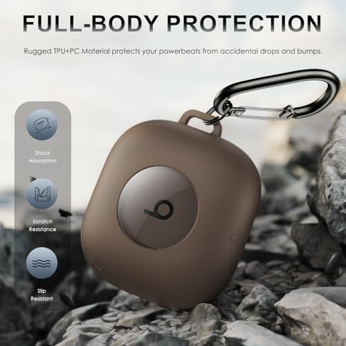 LDSXAY Compatible with Beats Powerbeats Fit Case Cover, Shockproof Magnetic Case for Powerbeats Fit 2025 Earbuds, Magnetic Lock Lid Protective Cover with Cleaner Kit & Carabiner (Grey) by LDSXAY - Used condition - Image 4