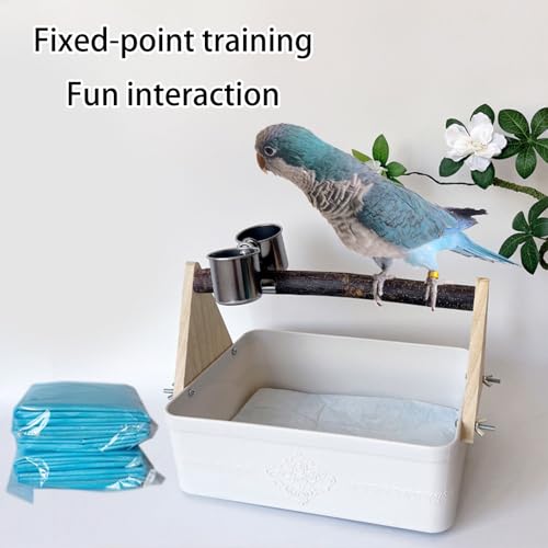 Bird Cage Hygiene Solution with Detachable PP Waste Container for Easy Cleaning Maintenance Parrots Potty Training Toilet Station - Image 3