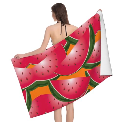 Serviette de bain microfibre pastèque anti humidité et compacte
