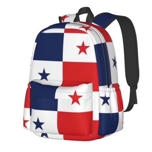 CNTDBU Flag of Panama Lightweight Casual Backpack for Adults-Large Capacity Travel Daypack with Padded Straps, Water Resistant Commuter Bag