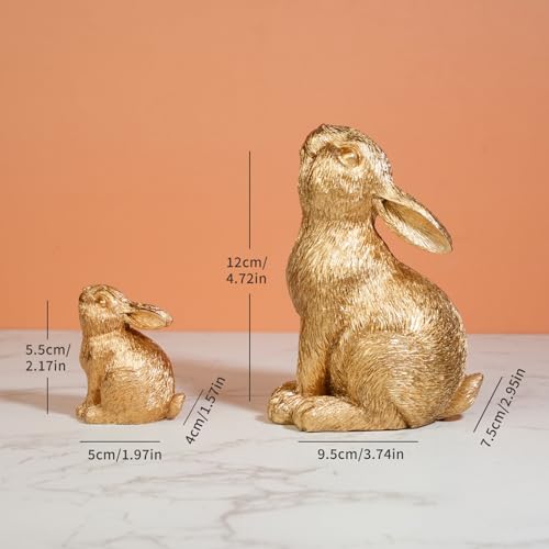 2 Figuras de Conejo de Resina para Pascua miniatura 3