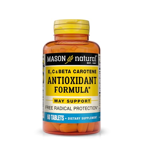 MASON NATURAL Vitamin E, C & A (Beta Carotene) - High Potency Antioxidant Formula to Fight Free Radicals and Support Overall Health*, 60 Tablets