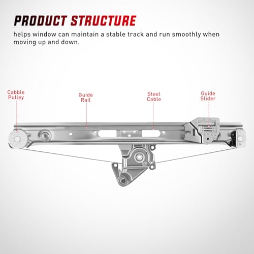 Image of Nilight 740-481 Rear Passenger Side Window Regulator, Compatible with 1999-2005 BMW E46 323i 328i 325i 325xi 330i 330xi (Sedan /Wagon Only), OE Replacement