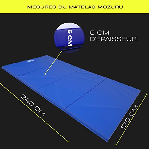 Foto von MOZURU, Multifunktionale faltbare Matte (Gymnastikmatte, Yogamatte, Turnmatte, Matte für Kinder), 240 cm lang x 120 cm breit x 5 cm dick, robust, rutschfest.