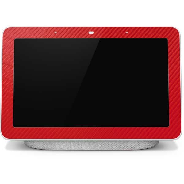 Skinit Decal Audio Skin Compatible with Google Home Hub - Red Carbon Fiber Specialty Texture Material Design