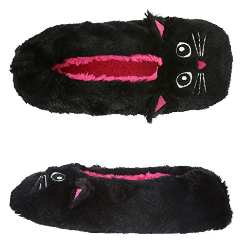 Girl Fuzzy Animal Slipper Socks (Black Cat, M/L) #TOP1