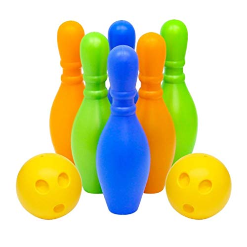 Bowling Seti, 6 Labut ve 2 Top, Çok Renkli