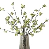 Lovmeety 5 Pcs Artificial Berry Picks, Faux Green Berry Stems Realistic Fake Berries Branches Simulation Berry Fruits Greenery for Table Centerpiece Wedding Home Office Decor