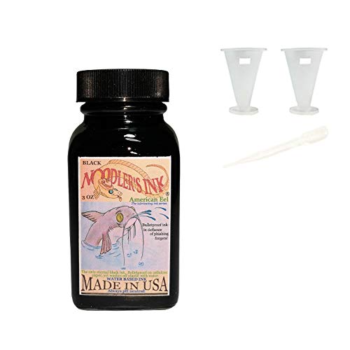 Noodler's Ink, pluma estilográfica, tinta de botella, multicolor y múltiples funciones (Eel negro con 2 tintas bien)