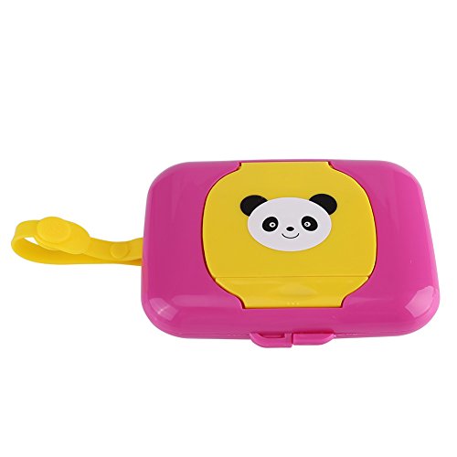 Fdit Porta Salviettine Umidificate Scatola di Immagazzinaggio Passeggino da Viaggio per Bambino all'Aperto Salviette Umidificate Box Contenitore Riutilizzabile(Red + Yellow)
