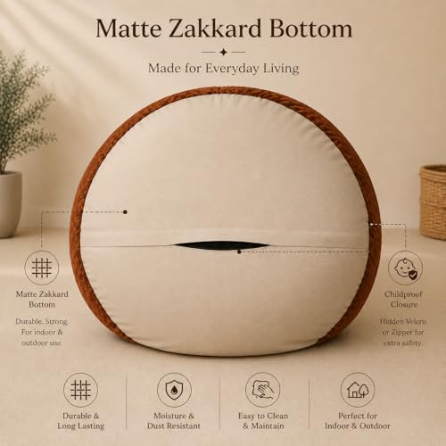 Image of Mollismoons Bean Bag XXXL Size for Adults & Kids Fur bin Bag Luxury Bean Bag Chair (Bean Bag Without Beans Cover(Assembly Required), Dark Brown)