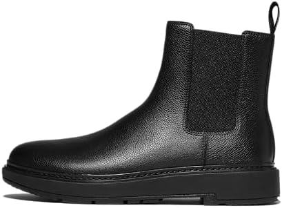 Fitflop Herren Skandi Tumbled-Leather Chelsea Boots, Schwarz, 41 EU