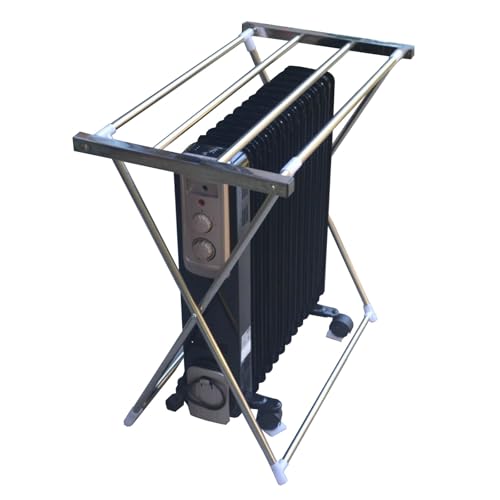 Tendedero de Ropa Plegable Universal de Acero Inoxidable para Radiador Aceite, Estufa Aceite Tendal Plegable(85cm/33in)