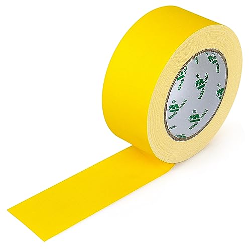 BOMEI PACK Yellow Gaffer Tape, Matte Non-Reflective, 2inch x 30yds No Residue Hand Tear Self-Adhesive Gaffer Tape for Labeling, Cable, Stage, Photo Studio, Painters and Duct Repair, 1 Pack by BOMEI PACK - Used condition - Image 2