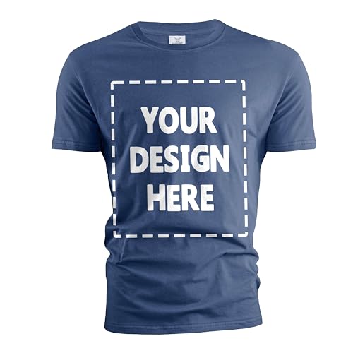 Custom Photo & Text T-Shirt Navy Blue