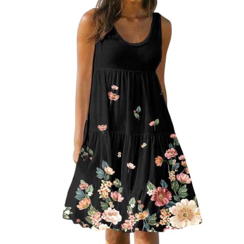 Robe trapèze imprimée avec coupe ajustée et finitions plissées