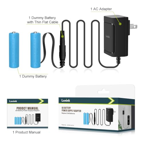 Lenink AC Power Supply Adapter for AA Battery, Replace 2 AA Battery for Pumpkin Lantern, LED Light, Thermostat, Table Lamp, Motion Sensor Trash Can (Black) by Lenink - Image 6