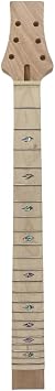 Yinfente Electric Guitar Neck 22 fret 24.75 inch Mahogany wood with Maple Fretboard Nice Inlay Set in heel DIY Guitar Project Replacement