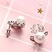 coadipress Christmas Reindeer Earrings for Women Cute Fashion Sparkling Rhinestone Christmas Reindeer Stud Earrings Christmas Party Statement Holiday Jewelry Accessories (Silve Pearl)