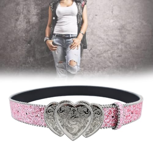 Waist Belt Engraved Buckle For Cowboy Cowgirl With Heart Vintage Belt Hot Girl Waist Chain Oversize Belt2