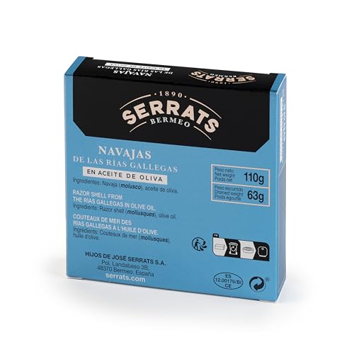 SERRATS - 8 Stück - Venusmuscheln aus den galicischen Rías in Olivenöl (6-8 Stück/Dose)