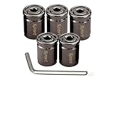 Compatibilité Universelle Étendue: Chaque bouchon valve pneu voiture universel s’adapte à la plupart des véhicules, y compris voitures, VUS, camions et motos (1,3 cm Largeur, 1 cm Diamètre, intérieur : 0,7 cm). Un paquet contient 5 aluminium capuchons antipoussière de roue, accompagnés d’une clé Allen pour une installation facile.