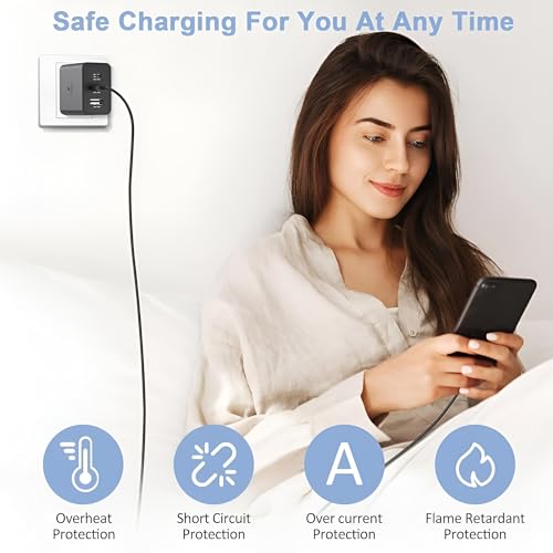 Image of 65W 3 Port USB-C to USB-A Charger for Samsung S24 Ultra /S24, S23 Ultra /S23 /S23 FE, S22, S21 FE 5G, A55 /A35, Z Fold /Flip 6 /5 /4 /3, 65W /45W /18W PD Super Fast Charging Adapter for Galaxy Tab /Pad, Black