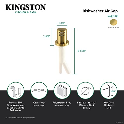 Air gap Kingston Brass KA821BB Trimscape de latón para lavavajillas doméstico 4