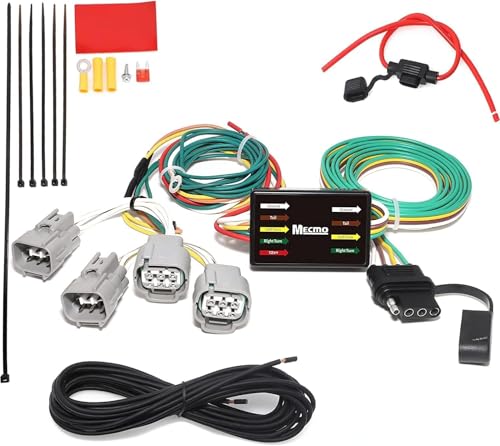 MECMO 56208 4-Pin Trailer Wiring Harness for Jeep Cherokee，Compatible with 2014-2018 Trailhawk/Latitude/Limited/Sport, 2016-2018 Overland, 2016 75th Anniversary Hitch Wire for Trailer Light Hook Up