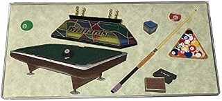 WINGS Craft & Fundraising Supply Checkbook Cover with Choice of Free Bank Transaction Register, Interests & Seasonal (Pool Billiards with 1 Standard Print Register)